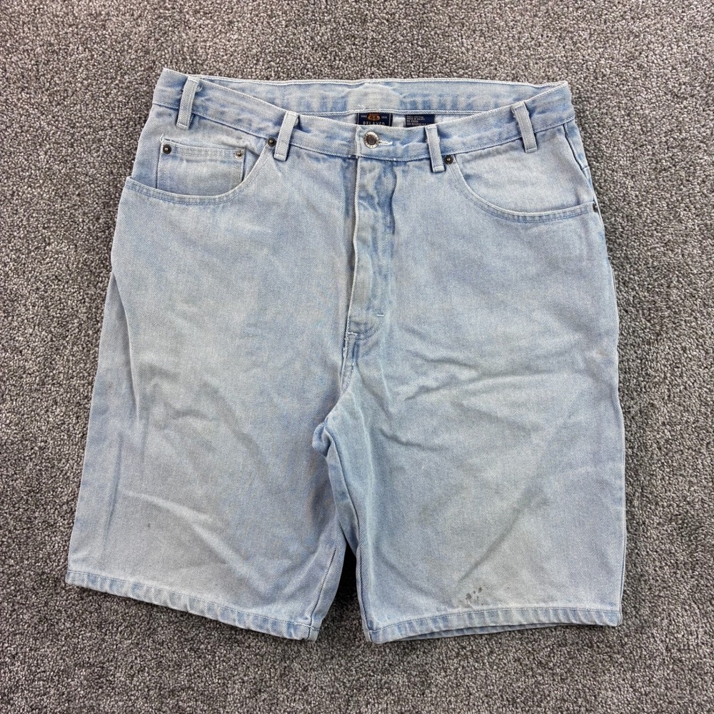Vintage Route 66 Denim Shorts Mens 34 Light Wash Cotton Relaxed Fit Skater